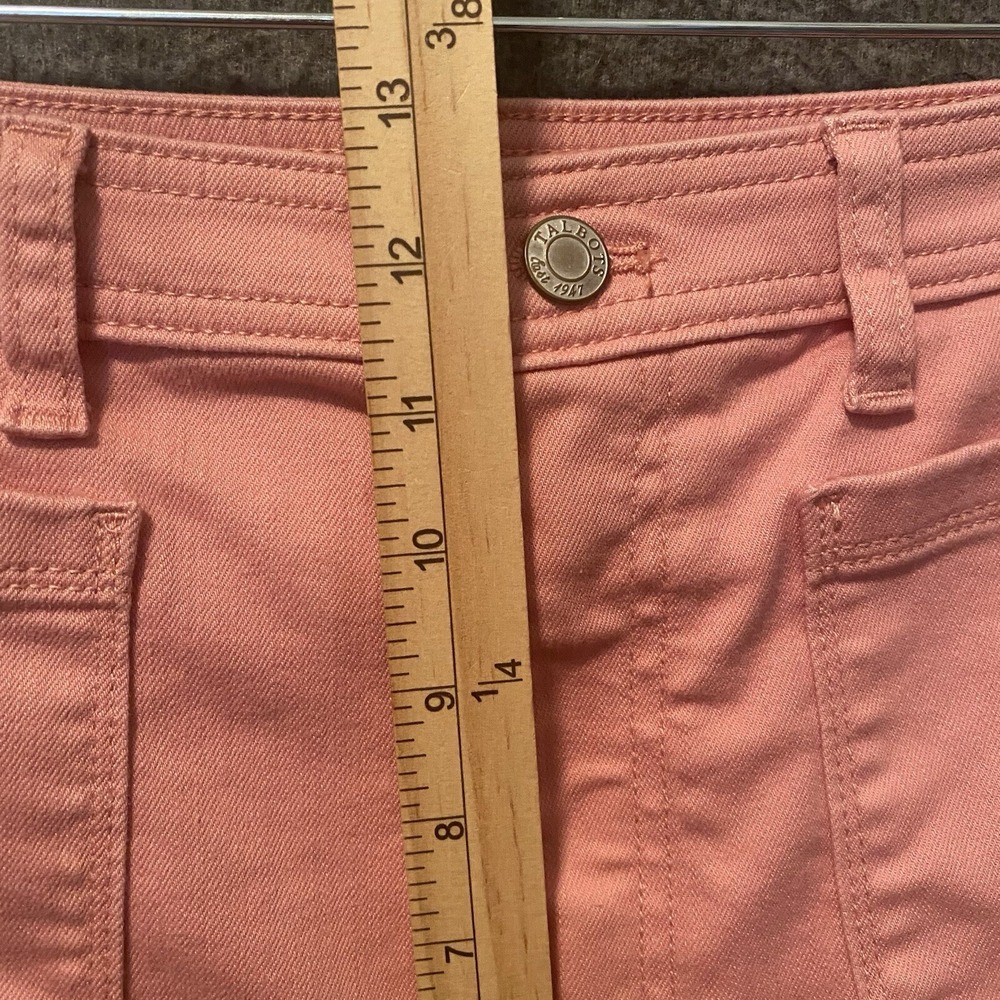 Talbots Jeans‎ Womens 16P Pink Flawless High Waist Wide Crop Pants Pockets 21" - Picture 7 of 10